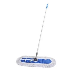 Soft Absorbent Cotton Yarn Looped-Head Dust Mop with Long Metal Handle Connectors