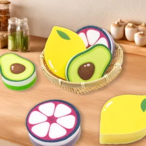 Soft Cute Rectangle Foam High Absorption Friendly Kitchen Heavy Duty Dish Washing Cleaning Scrub Sponge Scouring Pad
