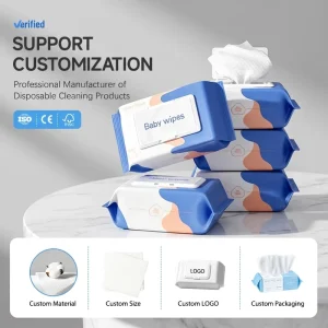 Soft Disposable Non Woven Baby Wipes No Scent Facial Tissue for Personal Hygiene Wet Face Cleaning