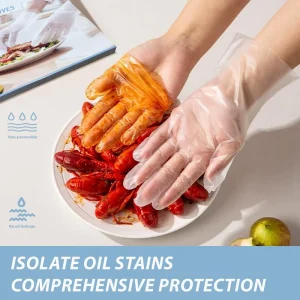 Soft Disposable TPE Gloves for Food Handling, Healthcare, Household, and Everyday Use
