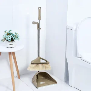 Soft PP Plastic Indoor Outdoor Power Broom with Dustpan Set Household Cleaning Broom Head and Dustpan for Sweeping