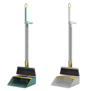 Soft Plastic 360° Rotating Broom Set with Detachable Dustpan for Indoor Floor Cleaning