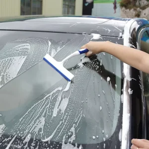 Soft Scraper Window Cleaner with Plastic Handle Glass Wiper Squeegees for Car Glass Cleaning