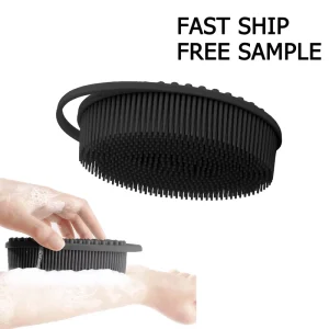 Soft Silicone and Loofah Body Scrubber Exfoliating Shower Brush for Sensitive Skin Adults and Babies
