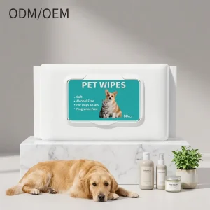 Soft Spunlace Non Woven Pet Wipes Alcohol Free Unscented PH Balanced Portable Travel Paw Ear Face Cleansing For Dogs Cats