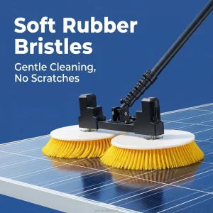 Solar Panel Cleaning Brush Double Head Brushless Motor Rotating Washer PV Module Washing Tool for Solar Farm
