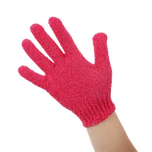 Solid-Color Nylon Five-Finger Gloves for Exfoliating and Bathing