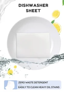 Solid Dishwasher Sheets Dishwashing Detergent Private Label Packaging Recycable Packaging