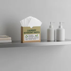 Solid Plant Extract Vegan Laundry Detergent Sheets, Eco-Friendly, Biodegradable, Plastic-Free, Low Foam Enzymes