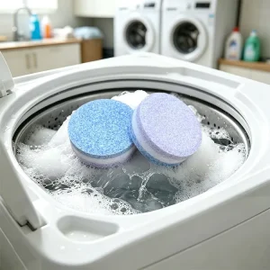 Solid Washing Machine Cleaner for Front- and Top-Load Washers, Odor and Residue Removal