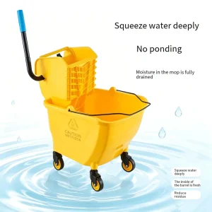 Source Factory 33 Liters Enlarged Commercial Thickened Mop Bucket Hotel and Restaurant Dehydration Bucket Dedicated Squeezer