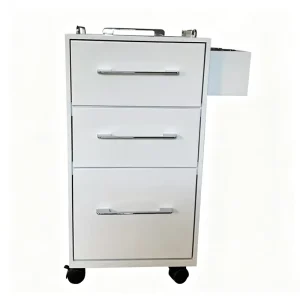 Spa Barber Shop Rolling Trolley with Lockable Storage Cabinet Smooth Swivel Wheels Multi Layer Organizer for Barber Tools