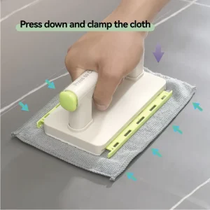 Space-Saving Handheld Clip Mop with Press-Open Clamp Head for Indoor Dust Removal
