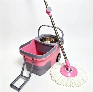 Spin Mop Bucket Set with Spinning Wring Design for Kitchen, Bedroom, and Floor Cleaning