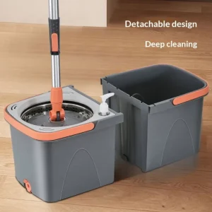 Spin Mop with 360-Degree Rotating Head and Bucket Sewage Separation Self-Cleaning Mop