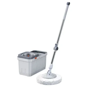 Spin Mop with Bucket System Hands-Free Rotating Floor Mop with Separate Clean and Dirty Water Compartments