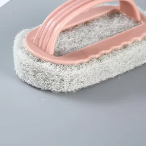 Sponge Cleaning Brush with Plastic Handle Handheld for Bathroom Bathtub Glass Kitchen Tile Dishwashing and Pot Scrubbing