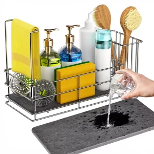 Sponge Holder Scouring Pad Kitchen Organizer Rust Resistant Folding Rack Instant Drying Stainless Steel Storage