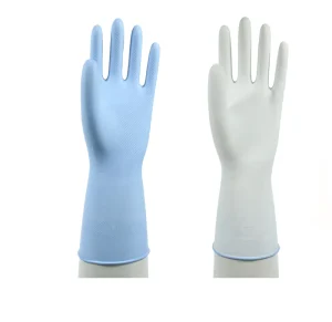 Spray Flock-Lined Latex Household Gloves, Waterproof, Non-Slip, 30cm for Kitchen Dishwashing and Cleaning