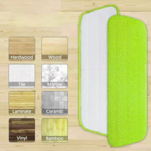 Spray Mop Set with Stainless Steel Pole, 360-Degree Swivel Head, and Microfiber Pad for Hardwood Floors