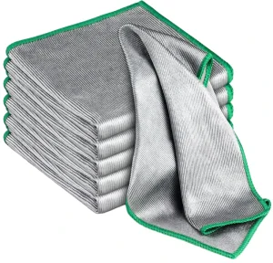 Square 12 x 12 Inch Microfiber Glass Polishing Cloth for Windows and Mirrors
