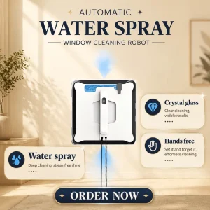 Square Electric Window Cleaning Robot with Glass Wiper for High-Rise Residential Buildings