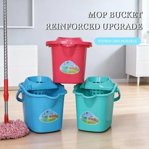 Square Plastic Bucket Cleaning Mop Squeeze With Lid Custom Color Manufacturer Bathroom Plastic Bucket