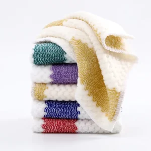 Square Polyester Striped 500gsm Eco Friendly Household Kitchen Cleaning Cloths Washable Reusable Rags Soft Absorbent Microfiber