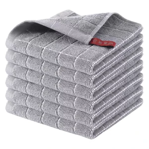 Square Solid Color Kitchen Towel Easy Clean Dishcloth Pure Cotton Yarn Thickened Scouring Pad Absorbent Soft Jacquard