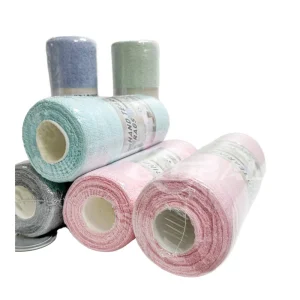 Square Tear-Away Microfiber Cloth Roll for Kitchen Cleaning Antibacterial Double-Sided Dish Rags