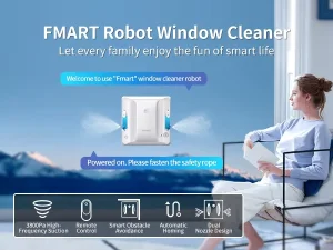 Square Window Cleaning Robot 3800Pa UPS Backup Dual Ultrasonic Spray 99% Corner Coverage AI Smart Glass Washer WiFi App Control