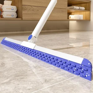 Squeegee Broom for Floor Heavy Duty Floor Squeegee with Rubber Scrubbing Teeth 2 in 1 Silicone Magic Broom