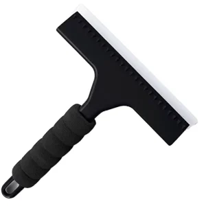 Squeegee for Shower Door & Car Windshield Soft Silicone Replacement Blades Non-Slip Foam Handle Eco-Friendly Black