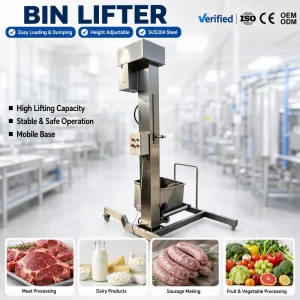 Stable Performance Vertical Cart Lifter Automatic Trolley Loading Elevator Independent Switch Control for Meat Production