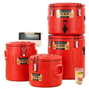 Stainless Steel 5L Insulated Commercial Bucket for Restaurants Milk Tea Ice Soup Storage with 20C to 60C Temperature Range