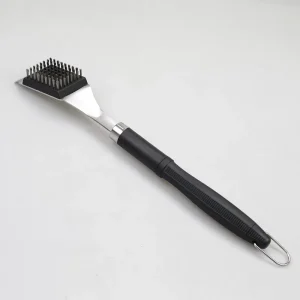 Stainless Steel BBQ Grill Cleaning Brush with Scraper Heat-Resistant Bristles and Non-Slip Handle