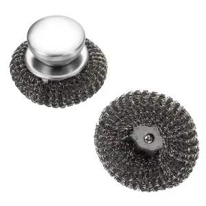Stainless Steel Ball Scrubber Pad and Dish Brush with Handle for Pots and Pans