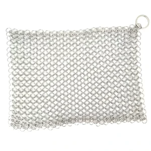 Stainless Steel Cast Iron Cookware Set with Chainmail Scrubber Non Scratch Reusable Sponges & Scouring Pads