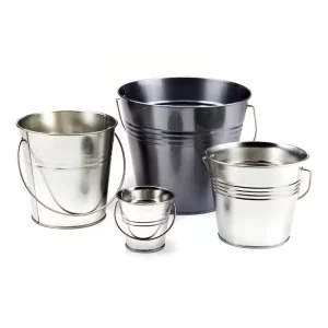 Stainless Steel Conical Ice Buckets with Handle for Buffet Party Supplies