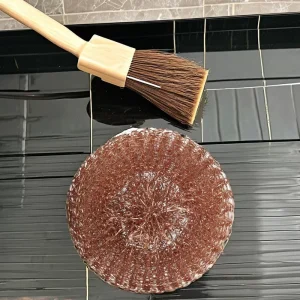 Stainless Steel Copper-Plated Mesh Scourer Cleaning Brushes, Burgundy