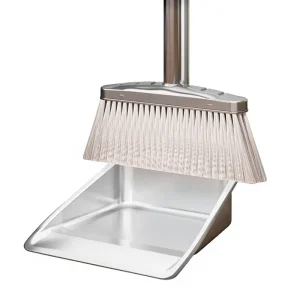 Stainless Steel Dustpan and Broom Set for Home Use