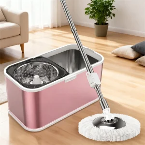 Stainless Steel Extendable Handle Durable Self Wringing Four Side Wringing High Capacity Heavy Duty Water Resistant Mop