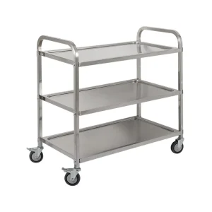Stainless Steel Food Service Utility Cart with Brakes
