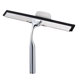 Stainless Steel Glass Wall Cleaner Squeegee with Adhesive Hook for Window Bathroom Mirror Shower