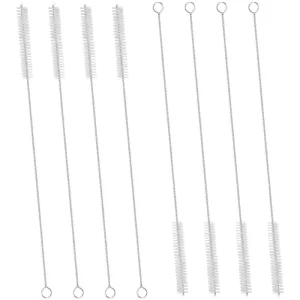 Stainless Steel Handle Drinking Straw and Tube Cleaning Brush with Nylon Bristles