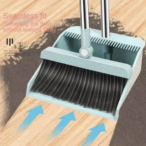 Stainless Steel Handle Floor Cleaning Broom Household Broom and Dustpan Set