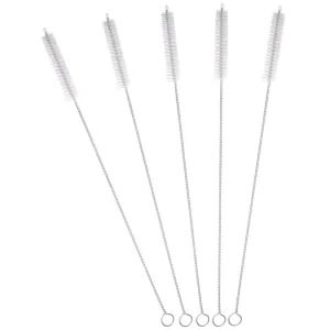 Stainless Steel Handle Straw Cleaning Brush with Nylon Bristles