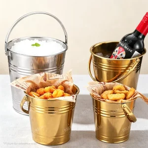 Stainless Steel Heavy Duty Durable Portable Party Ice Bucket with Double Ear Design for Hotel Use