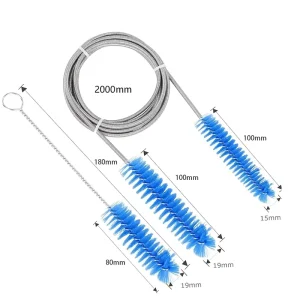 Stainless Steel Hose Brush with Nylon Bristles for Tubes and Medical Equipment