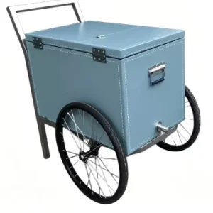 Stainless Steel Ice Cream Cooler Cart with 2 Wheels for Snack Food